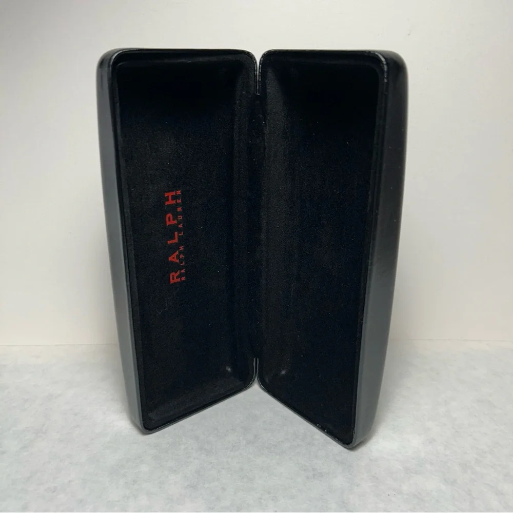 Ralph Lauren Matte Black Eyewear Sunglasses Clamshell Hard Case Embossed Logo